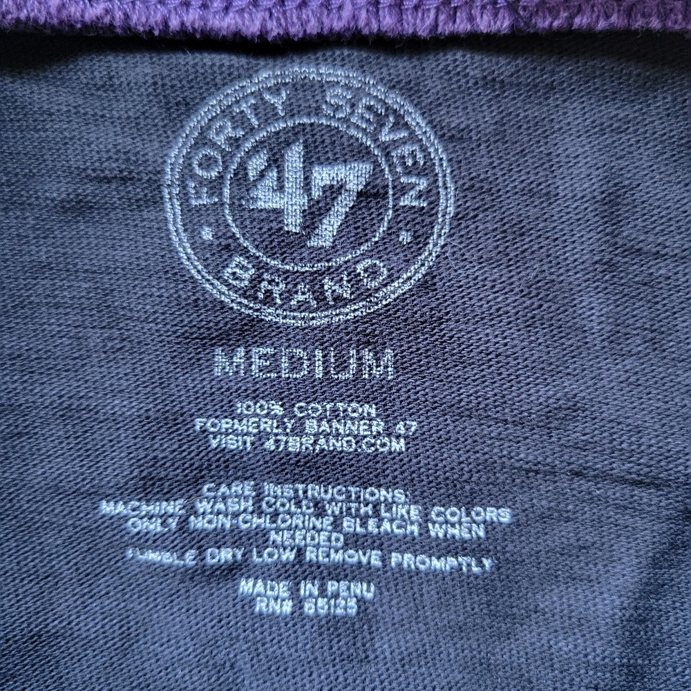 NFL Minnesota Vikings Long Sleeve Shirt Front Pocket Purple Black Women's Medium - Picture 5 of 5